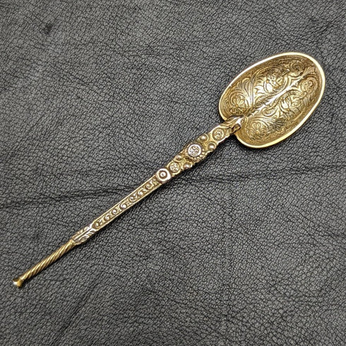 1936 年英國復古純銀膏藥勺 12 件套在一個盒子裡